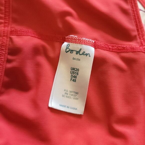 Boden Activewear BA054 Sports Bra Geometric Pattern on Pinkish Coral US Size 16 - Picture 9 of 9